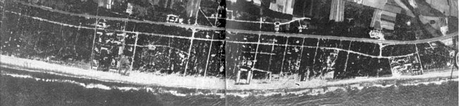 Imatge aèria de l'avinguda Europa de Gavà Mar totalment acabada (principi de la dècada dels 70)